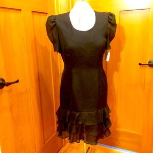VTG Leslie Fay Black Sheath Dress  NWT 12